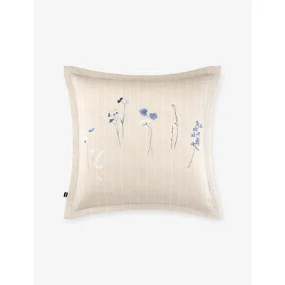 Hugo Boss Multicoloured Azure Mist Square Cotton-sateen Pillowcase In Gold