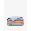 Hugo Boss Multicoloured Contre-jour Stripe-print Cotton Duvet Cover In Multicoloured