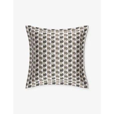 Hugo Boss Lucio Square Cotton-sateen Pillowcas In Gray
