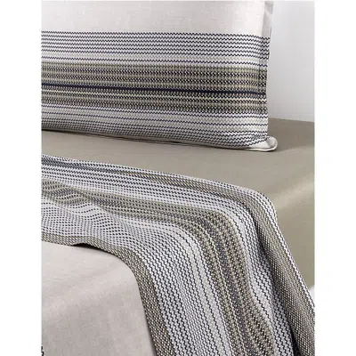 Hugo Boss Multicoloured Modernist Stripe Double Cotton Flat Sheet