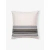 Hugo Boss Multicoloured Modernist Stripe-print Square Cotton Pillowcase In Neutral