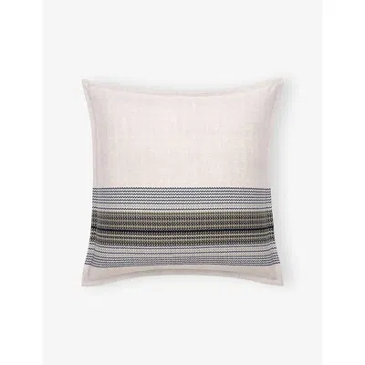 Hugo Boss Multicoloured Modernist Stripe-print Square Cotton Pillowcase In Neutral