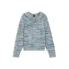 Hugo Boss Multicoloured-yarn Sweater In An Alpaca Blend In Blue