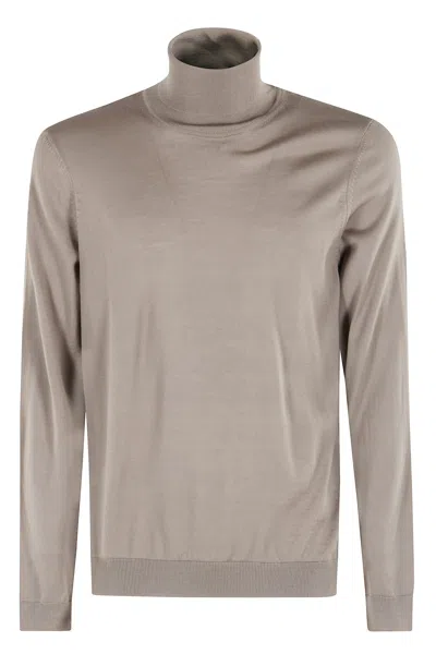 Hugo Boss Turtleneck Long-sleeve Sweater In Animal Print