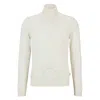 Hugo Boss Boss Musso Virgin Wool Turtleneck Sweater In White