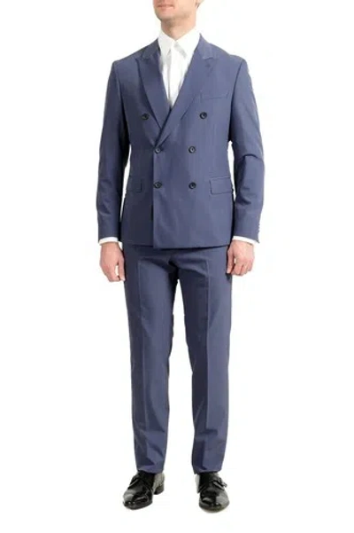Pre-owned Hugo Boss "namil1/ben2" Men's Slim Double Breasted Blue Suit