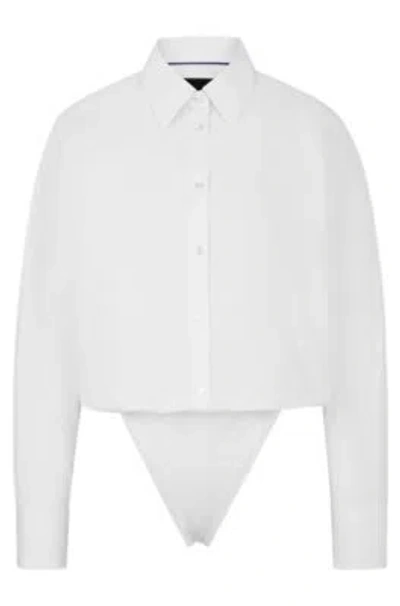 Hugo Boss Naomi X Boss Cotton Bodysuit In White