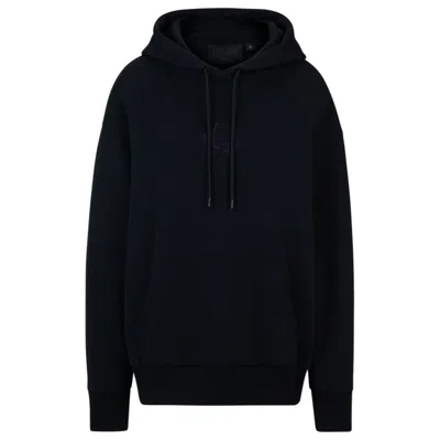 Hugo Boss Naomi X Boss Cotton-terry Sweatshirt With Ribbed Trims In Black