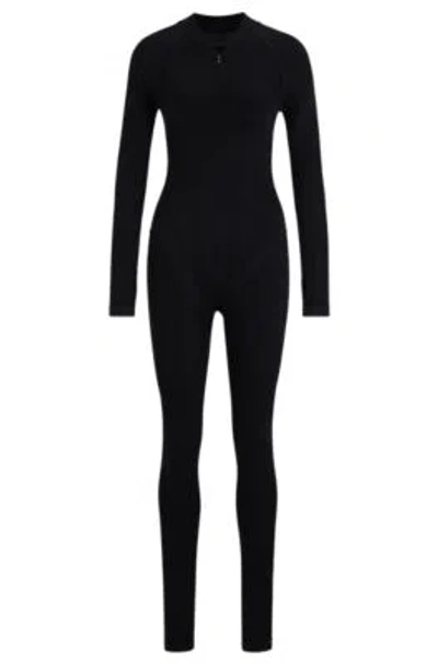 Hugo Boss Naomi X Boss Full-length Bodysuit In Stretch Jersey In Black