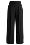 Hugo Boss Naomi X Boss Regular-fit Trousers In Natural-stretch Wool In Black