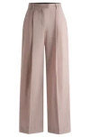 Hugo Boss Naomi X Boss Regular-fit Trousers In Natural-stretch Wool In Light Pink