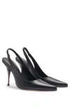 Hugo Boss Naomi X Boss Slingback Pumps In Smooth Leather In Black