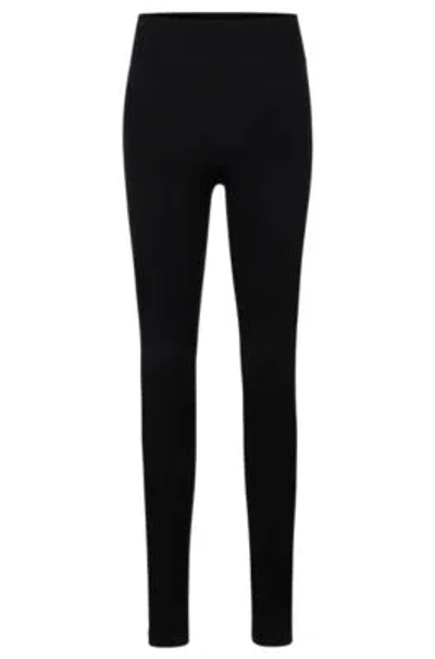 Hugo Boss Naomi X Boss Stretch-jersey Leggings With Branded Waistband In Black