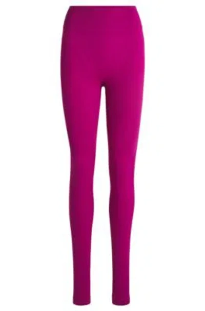 Hugo Boss Naomi X Boss Stretch-jersey Leggings With Branded Waistband In Pink