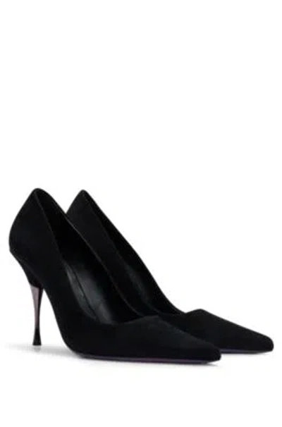 Hugo Boss Naomi X Boss Suede Pumps In Black