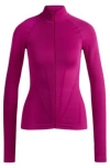 Hugo Boss Naomi X Boss Zip-up Top In Stretch Jersey In Pink