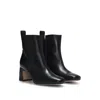 Hugo Boss Nappa-leather Ankle Boots With Double B Monogram In Black