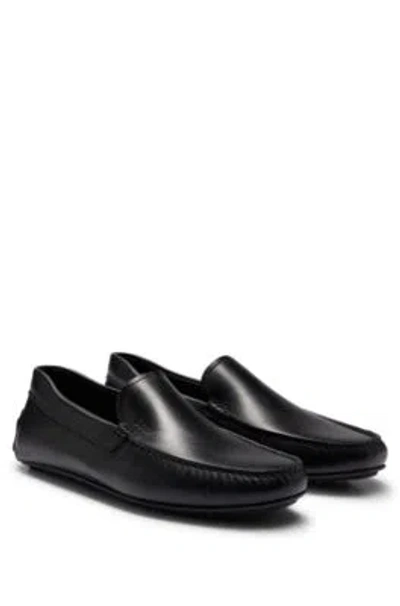Hugo Boss Nappa-leather Moccasins With Driver Sole And Full Lining In Black