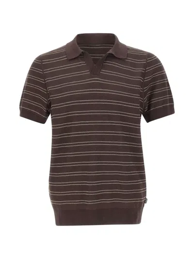 Hugo Boss Narciso Striped T-shirt In Brown