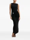 Hugo Boss Nastasiel Ring-detail Maxi Dress In Black