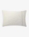 Hugo Boss Boss Natural Sense Logo-print Ribbon Cotton-jersey Blend Pillowcase In Natural