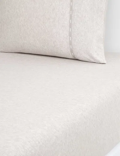 Hugo Boss Boss Natural Sense Marble-effect Cotton-jersey Blend Fitted Sheet