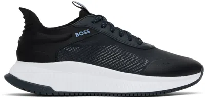Hugo Boss Navy & Black Ttnm Evo Sneakers In 464-open Blue