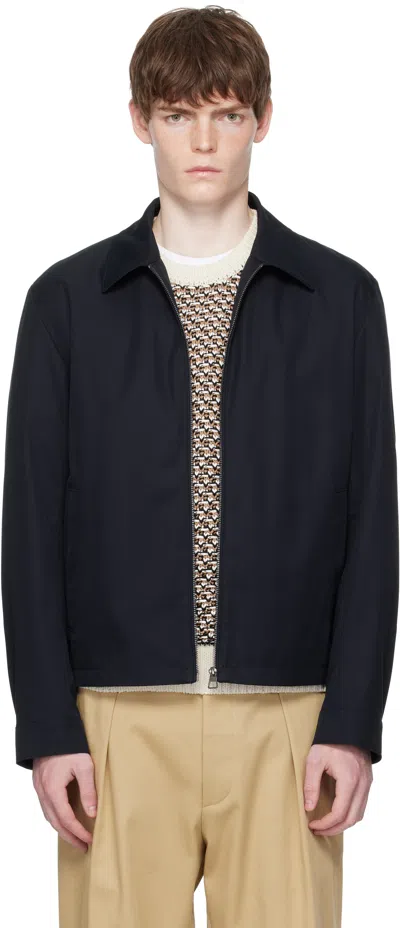 Hugo Boss Navy Beckham Edition Cotton-blend Jacket In Blue