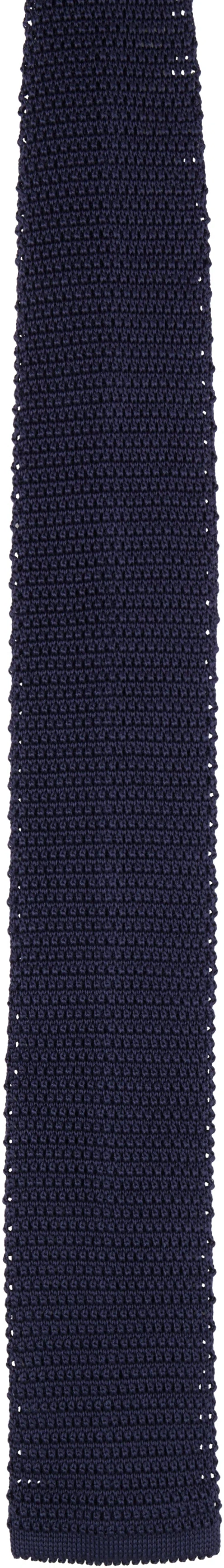 Hugo Boss Navy Beckham Edition Knit Tie In Blue