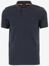 Hugo Boss Stretch Cotton Polo Shirt In Navy Blue