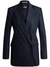Hugo Boss Regular-fit Long-length Jacket In Denim-effect Twill In Blue