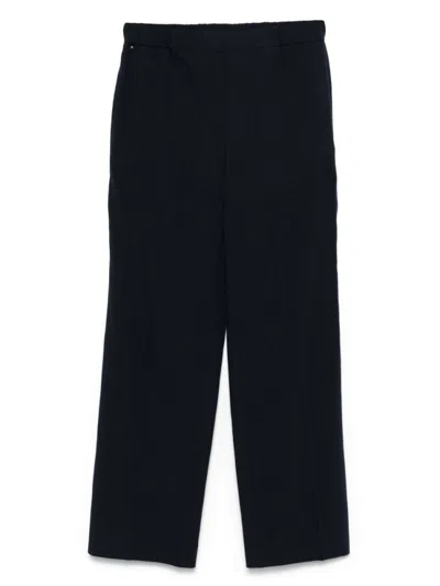 HUGO BOSS NAVY BLUE LINEN TROUSERS