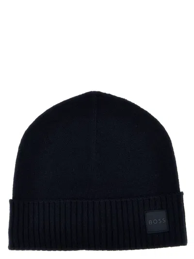 Hugo Boss Navy Blue Logo Beanie Cap