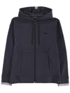 Hugo Boss Navy Blue Solid Hood Sweatshirt In Navy Blue