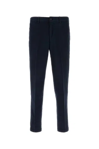 Hugo Boss Navy Blue Stretch Cotton Blend Pant In 404darkblue