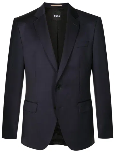 Hugo Boss Navy Blue Virgin Wool H Huge Blazer Boss