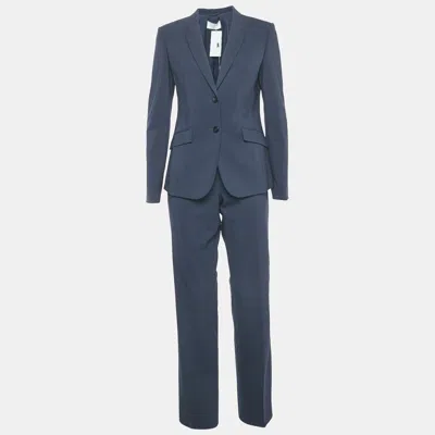 Pre-owned Hugo Boss Navy Blue Wool Julea Suit Set S