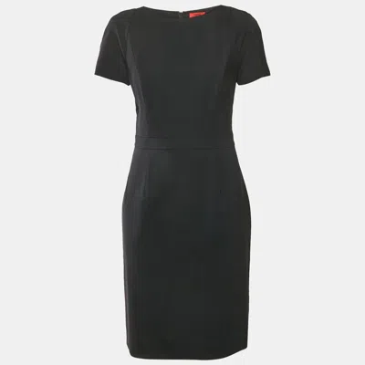 Pre-owned Hugo Boss Navy Blue Wool Short Dress M