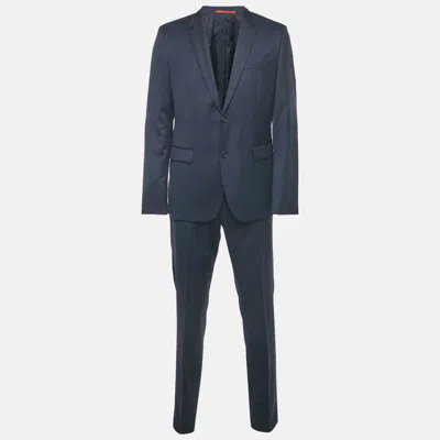 Pre-owned Hugo Boss Navy Blue Wool Single Breasted Aeron 1/ Hamen1 Suit Xl