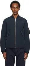 Hugo Boss Navy Caramo Bomber Jacket In Dark Blue 404