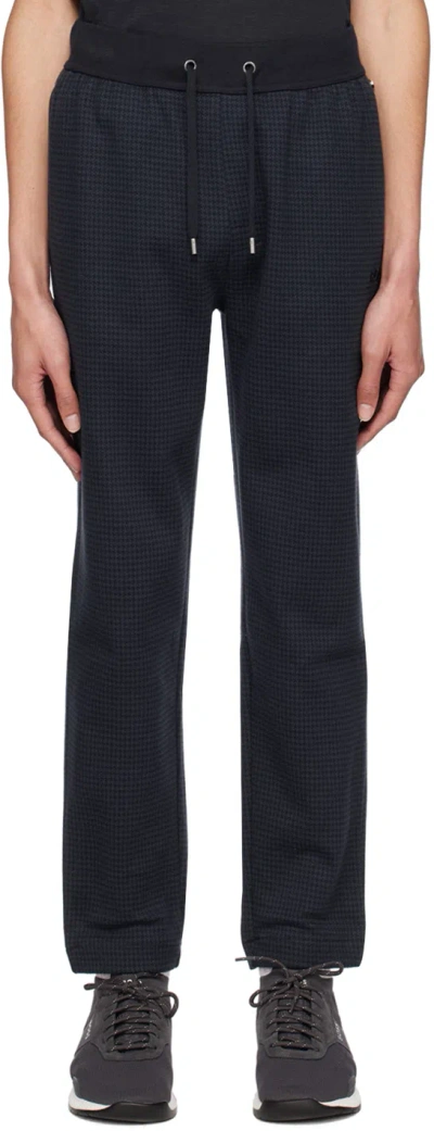 Hugo Boss Navy Check Lounge Pants In Dark Blue 403