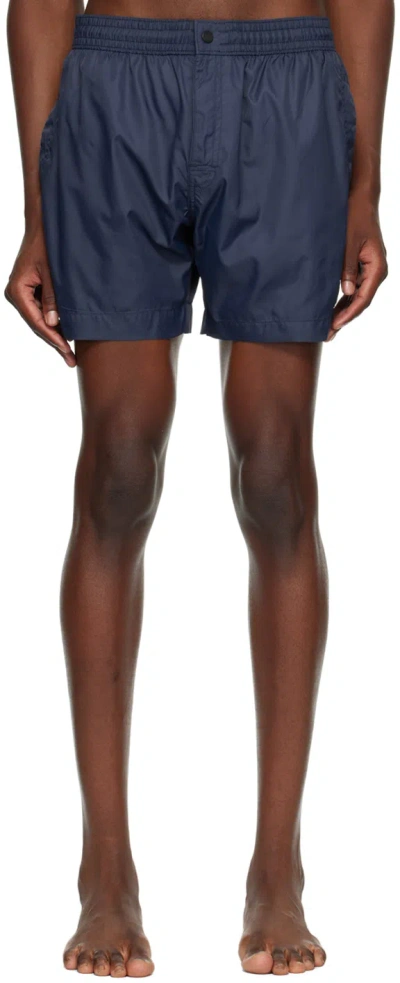 Hugo Boss Navy Double B Monogram Shorts In Navy 413