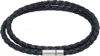 Hugo Boss Navy Double Braided-leather Cuff Bracelet In 410-navy