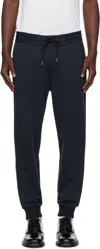 Hugo Boss Navy Drawstring Jersey Cotton Sweatpants In Blue