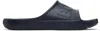 Hugo Boss Navy Embossed Logo Pool Slides In 401-dark Blue
