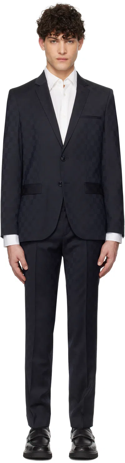 Hugo Boss Navy Extra Slim Fit Suit In 405-dark Blue