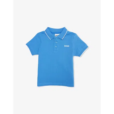 Hugo Boss Babies' Logo-embroidered Cotton Polo Shirt 3 Months - 3 Year In Navy