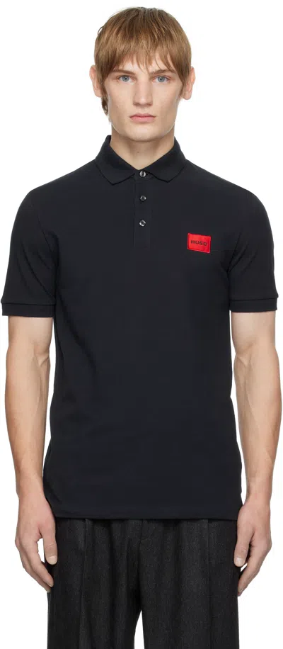 Hugo Boss Navy Logo Patch Polo In 405 Dark Blue