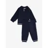 Hugo Boss Navy Logo-print Two-piece Stretch Cotton-jersey Set 3-18 In Blue