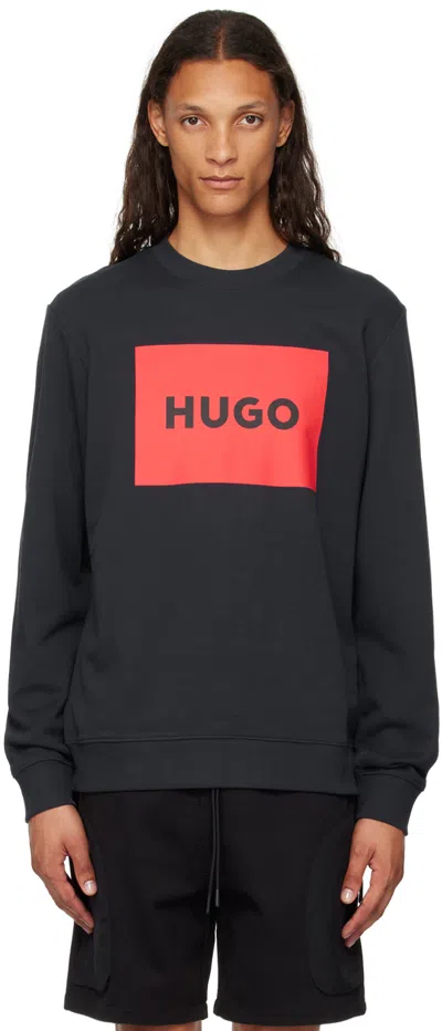 Hugo Boss Duragol Logo-print Cotton-terry Sweatshirt In 405-dark Blue